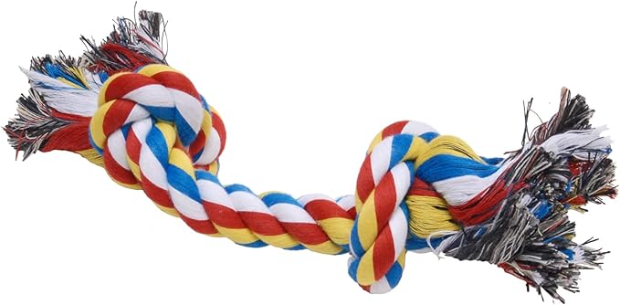 Jeffers Pet Rope Bone Dog Toy, Multi-Colored, 10" – Durable Braided Rope for Tug of War, Chewing & Fetch – Interactive Play for Pets – Machine Washable Dog Game Toy, Supports Healthy