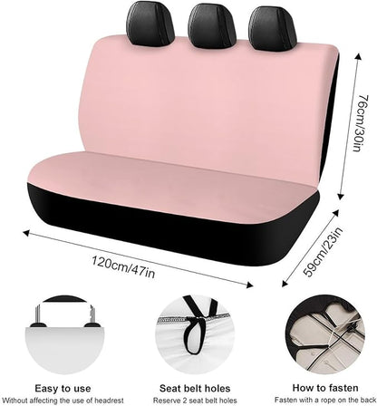 Car Interior Decor Seat Cover, Universal Stretch Back Seat Protector, Car Accessories Rear Bench Seat Covers for Trucks SUV Compatible with Pink