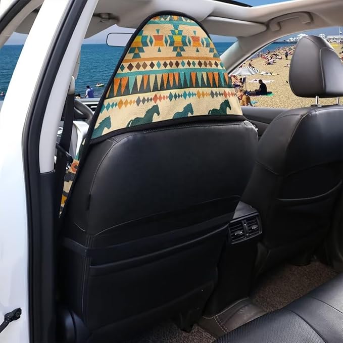 Coldinair Tribal Horse Towel Beach Car Seat Cover Non-Slip Bucket Front Seats Protector,Universal Fit Waterproof and Stain Resistant for Cars,SUVs,Trucks,Leopard Print