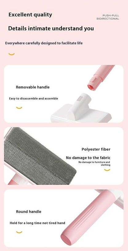6.5" Wide Pet Hair Remover Brush - Effortlessly Lift Embedded Fur from Sofa, Car, Carpet! Reusable & Washable Cat/Dog Hair Cleaner, Detachable for Deep Clean, Eco-Friendly - Gentle on Fabric (Pink)