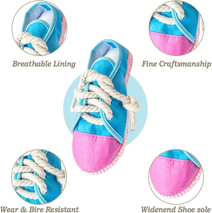 IFOYO Durable Squeaky Dog Chew Toy Safe Mini Sneaker Shape Interactive Pet Toy for Puppies, Small, Medium Dogs, Cats, Rabbits and Small Animals