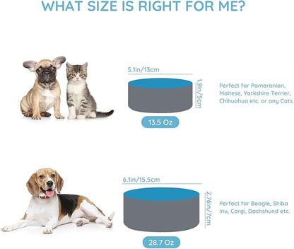 SPUNKYJUNKY 28.7OZ Ceramic Dog and Cat Bowl, Modern Cute Weighted Food Water Bowl for Replace Blue-Grey (1 Pack)