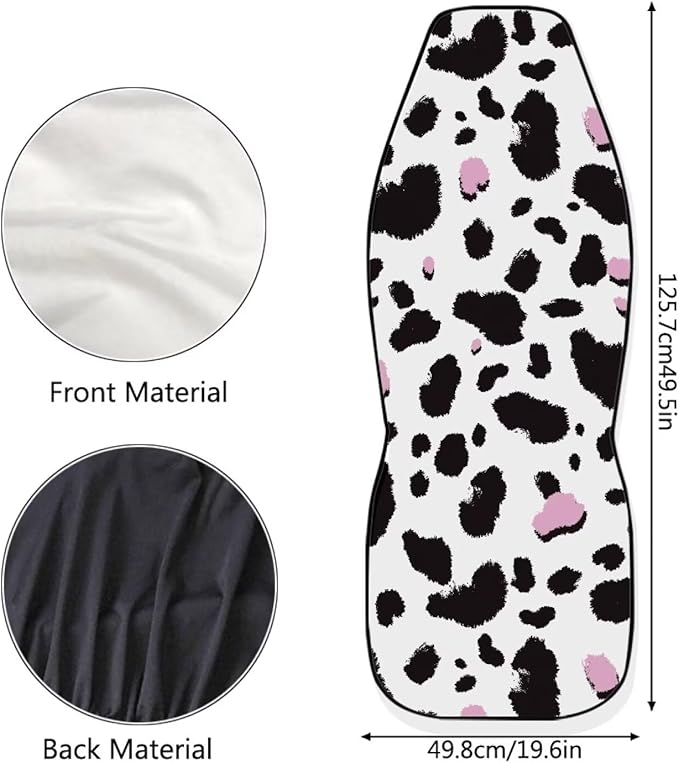 Dreaweet Cow Print Seat Covers for Cars for Women Cute Car Accessories Interior 2 Piece Washable Universal Auto Seat Covers Front Seats Only Easy to Install