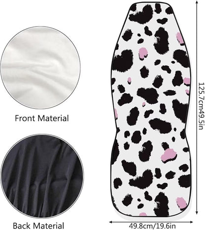 Dreaweet Cow Print Seat Covers for Cars for Women Cute Car Accessories Interior 2 Piece Washable Universal Auto Seat Covers Front Seats Only Easy to Install