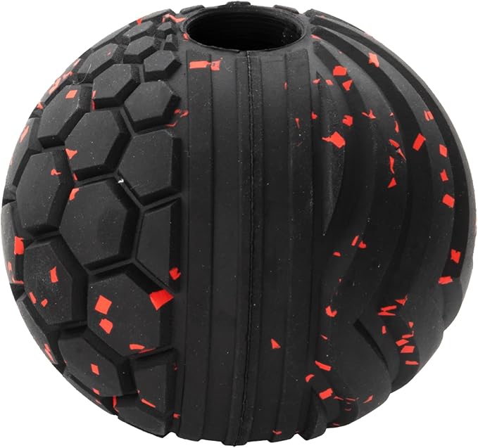 Chew King Supreme Durable Rubber Dog Ball for Aggressive Chewers, Treat-Dispensing Heavy-Duty Chew Toy with Safety Air Vent, Interactive Dog Toy for Training & Enrichment, Small 2.5" Fetch Ball