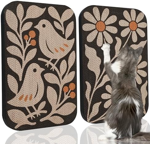 2 Pack Cat Wall Scratcher, Art Cat Scratching Board for Cats by LESISSMER