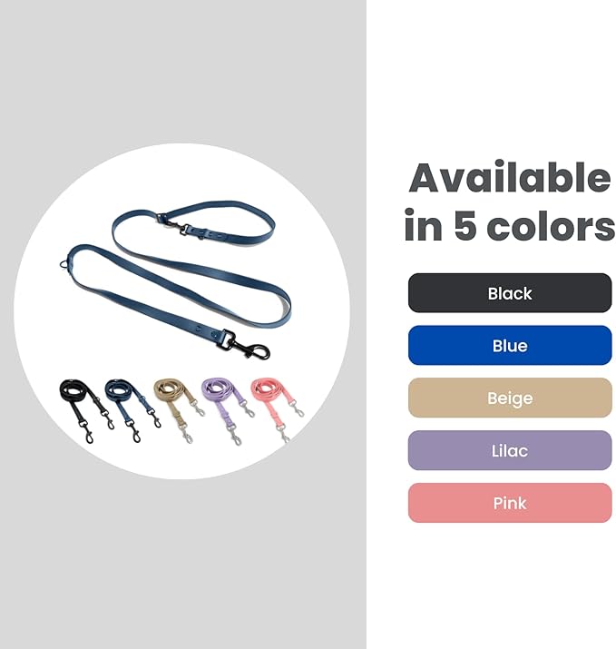 Hands-Free Waterproof Dog Leash, Adjustable Waist & Crossbody Dog Leash for Running, Walking & Hiking (Blue, 8 FT)