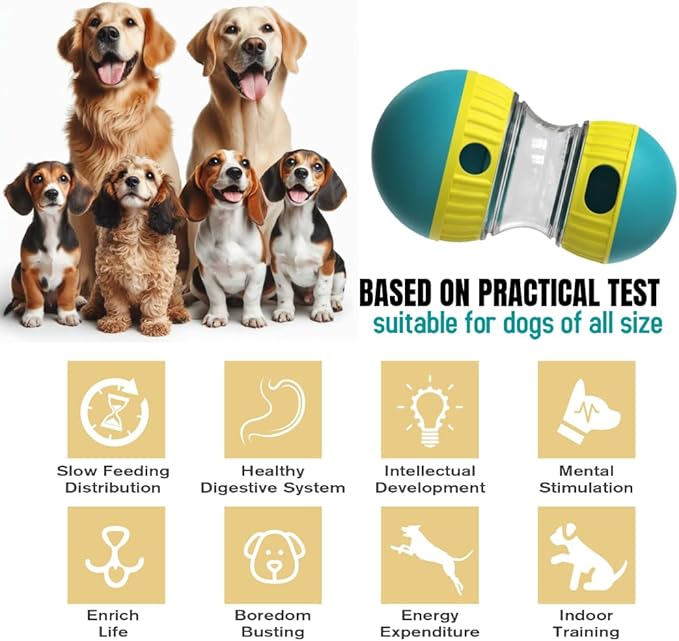 Interactive Dog Toy, Food Adjustable Dispensing Dog Toy Kibble, Treats Small Big Breed, Interactive Bowl and for Dogs Puppy Puzzle Toys Large, Pets Memory Training Activity, Easter Treats pet Games.