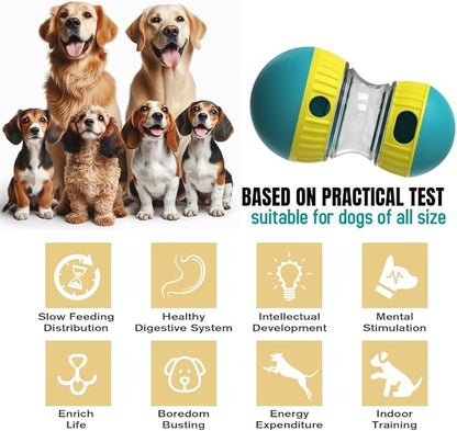 Interactive Dog Toy, Food Adjustable Dispensing Dog Toy Kibble, Treats Small Big Breed, Interactive Bowl and for Dogs Puppy Puzzle Toys Large, Pets Memory Training Activity, Easter Treats pet Games.