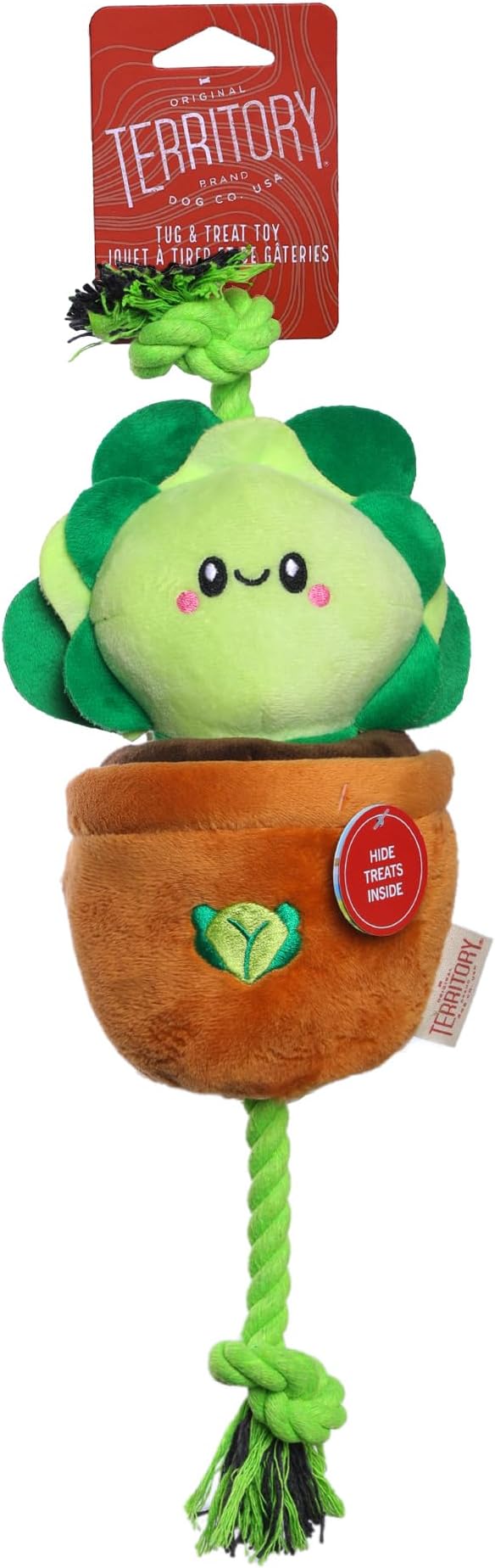 Territory Interactive Play Plush Treat-and-Tug Reward Toy for Dogs, Lettuce