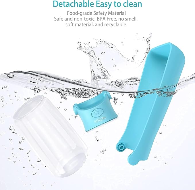 SOICTA Portable Dog Small Animals Water Bottle for Walking 19 OZ or 12 OZ Pet Water Bottles for Puppy Medium Large Dogs Little Animals Water Dispenser Dog Small Animals Water Bowl