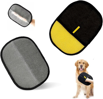 2 Pack Pet Hair Removal Glove, Reusable Electrostatic Magic Brush Glove for Couch, Carpet, and Car Seat (Yellow) by MLHpeak