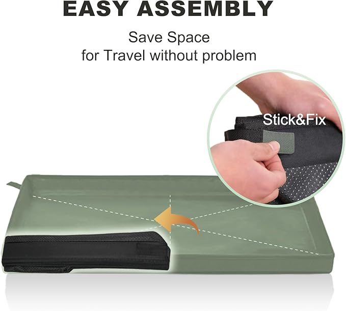 Small Portable Dog Pee Pad Holder for Travel, Foldable Liner Base 23''x15'' With Fixing Clips, Waterproof Litter Box, Easy Clean Indoor Potty for Puppy Training