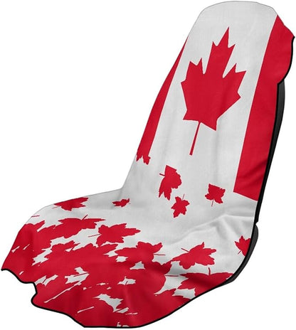 SEANATIVE Canadian Flag Car Seat Covers Easy Install Car Seat Towel Covers Scratch-Resistant Seat Cushion Protectors for Dogs, Kids, Beach Absorbent Sports Towel