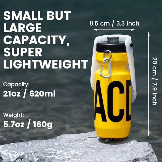 Howgo Dog Water Bottle Portable Travel Water Bottle Dispenser for Dogs, Super Light-Weight, Leak-Proof Bottles for Pets Outdoor Walking, Hiking, Travel,Food Grade Silicone,BPA Free (Yellow, 21oz)