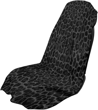 SEANATIVE Black Leopard Sweat Towel Seat Cover, Premium Car Seat Towel Protector for Trucks SUV Jeep, Universal Seat Covers for Post Gym Workout, Running, Swimming, Beach