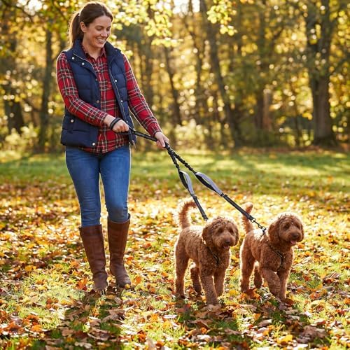 Double Dog Leash for Two Dogs, Adjustable Dual Control Handles Dog Leash - Image 7