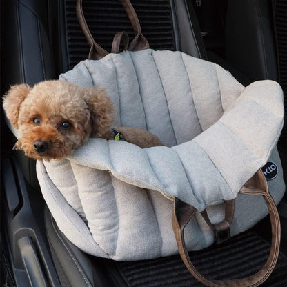 K10 Car-Go Tote - Dual Purpose Pet Tote and Dog Car Seat - Carry Your Dog or cat Safely with Harness Attachment - Attach the Bag to a seat to use as a Pet Carrier (Oatmeal Beige) - Image 4