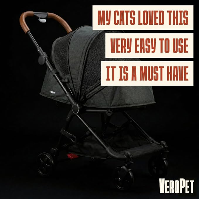 Pet Stroller for Small & Medium Dogs & Cats Lightweight Foldable Travel Stroller with Smooth 4-Wheel Ride, Breathable Mesh, Storage Basket & Aluminum Frame Comfortable & Easy to Maneuver