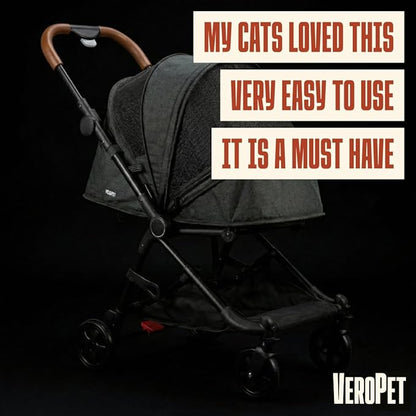 Pet Stroller for Small & Medium Dogs & Cats Lightweight Foldable Travel Stroller with Smooth 4-Wheel Ride, Breathable Mesh, Storage Basket & Aluminum Frame Comfortable & Easy to Maneuver