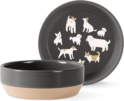 Fringe Studio DOGGOS Medium Stoneware Pet Bowl, PetShop Collection (479008)