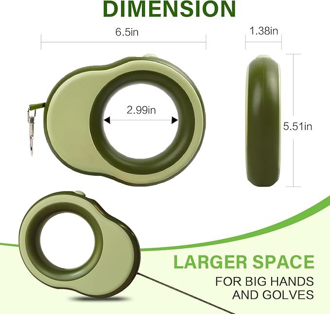 Retractable Dog Leash, 11.5 FT Retractable Leash for Dogs 0-55 lbs, One-Handed Lock, 360°Tangle-Free Strong Reflective Nylon Tape, Perfect for Medium Large Dogs, Green