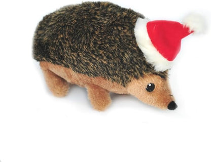ZippyPaws Holiday Hedgehog - Dog Squeaky Toys to Keep Them Busy, Cute Plush for Medium & Large Dogs, Stuffed Puppy Toy, Pet Products, Gift for All Breeds, Interactive Squeaker - Large