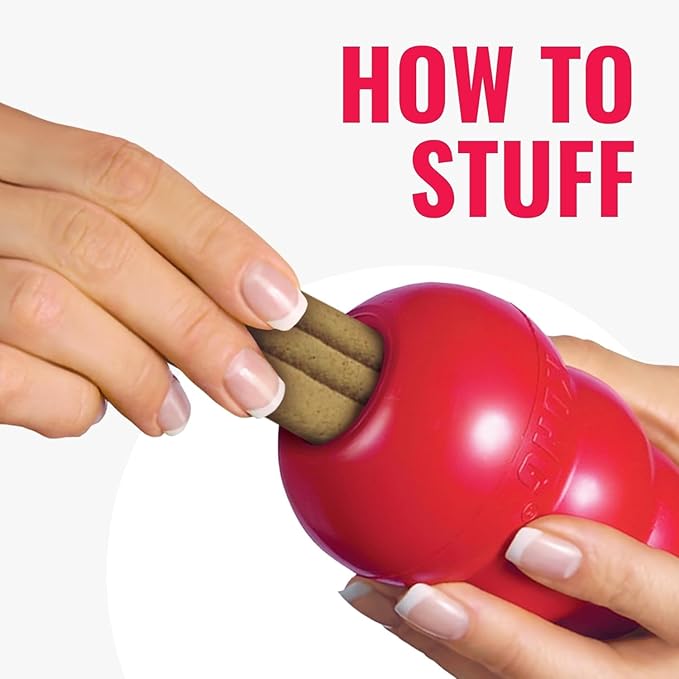 KONG Classic Toy & Enhanced Ziggies Treats Combo Pack - Durable Chew Toy for Dogs - with Enhanced Ziggies Treats - Dog Accessories for Fun & Health - for Small Dogs