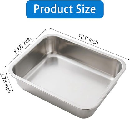 Stainless Steel Dog Bowls for Medium and Small Size Dogs, 0.85 Gallons Metal Dog Water Food Bowl Dish, Medium Capacity Pet Feeding Water Bowls, Pet Food Pans Plates for Dogs, Large Cats and Rabbits