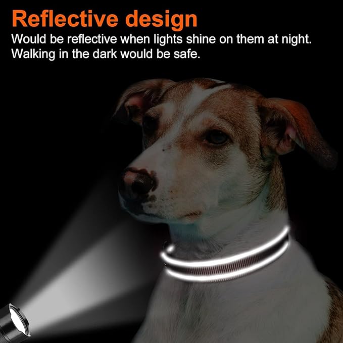 Joytale Reflective Dog Collar, Soft Neoprene Padded, Metal D-Ring, Nylon Pet Collar Adjustable for Extra Large Dogs, Brown, XLarge