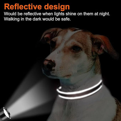 Joytale Reflective Dog Collar, Soft Neoprene Padded, Metal D-Ring, Nylon Pet Collar Adjustable for Large Dogs, Brown, Large