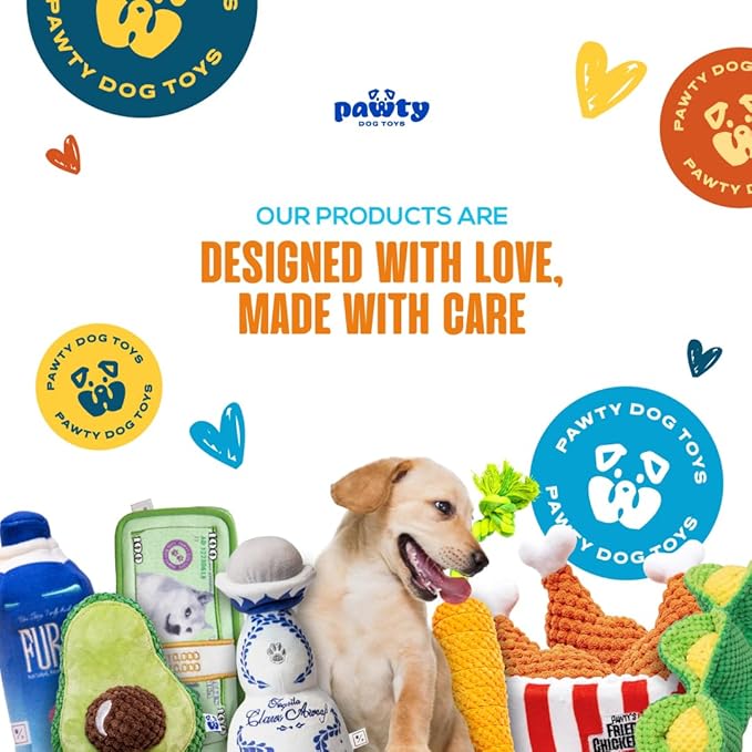 PAWTY Birthday Bone Dog Toy - Funny Interactive Tug Rope Squeaky Dog Birthday Gift - Plush White Bone Toy for Small Medium Dogs - Dog Birthday Party Supplies
