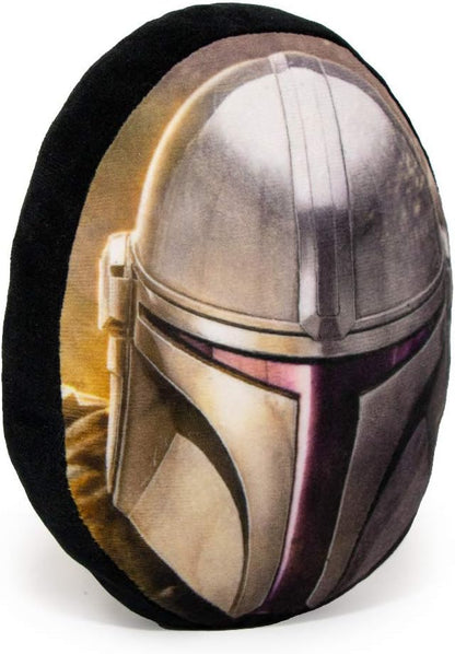 Buckle-Down Dog Toy, Mandalorian, Plush Squeaker Star Wars The Mandalorian Helmet, 8" x 8" (DTPT-SWBFJ)