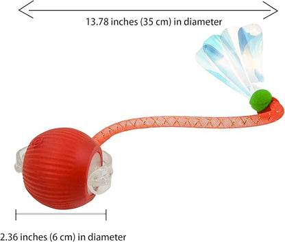 Interactive Cat Toy Ball - 2Pcs Speedy Cat Toys for Indoor Cats with Feather Tails for Chasing with 2Pcs Replaceable Tails ，Automatic Kitten Toys for Bored Indoor Adult Cats