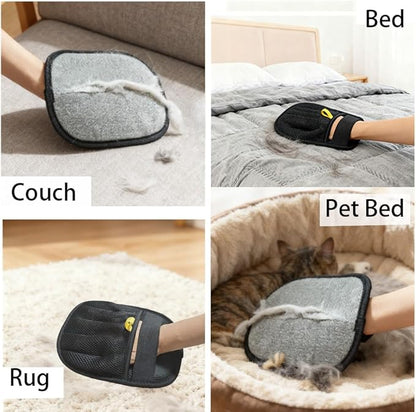 Pet Hair Removal Glove for Dogs & Cats- Upgraded 10mm Thickened Electrostatic Magic Brush- Pet Hair Remover Glove for Couch, Furniture, Clothes, Car & Carpet, Reusable Pet Hair Removal Tool
