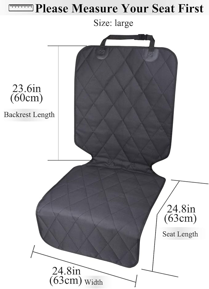 VIVAGLORY Dog Seat Covers + Front Dog Car Seat Cover, No-Skirt Design Anti-Slip Backing
