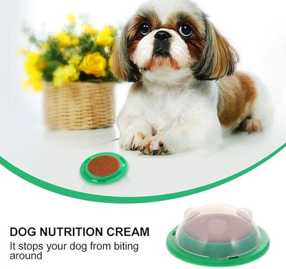 balacoo Dog Licking Bowl with Chicken Taste Non-Slip Sticky Base Covered Slow Feeder Interactive Pet Snack Toy 3.7 Inch for Dogs