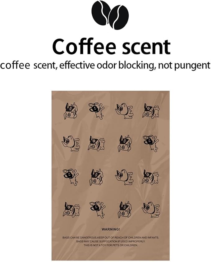 Dog Poop Bags Rolls, Coffee Scent Biodegradable Brown, Large 9x13 Inch With Dispenser, Leakproof & Easy Tear 240 Count (16 Rolls) for Outdoor Dog Walking