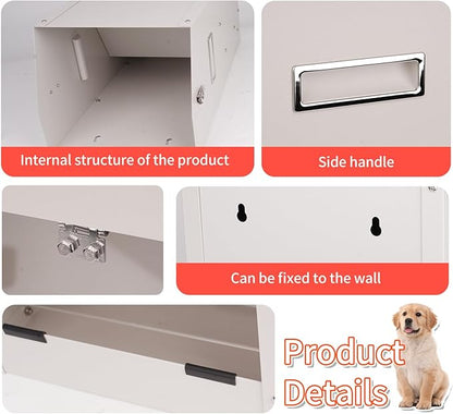 Large Automatic Dogs Feeder with Handle, 25 Lbs Indoor and Outdoor Gravity Dog Food Dispenser Container for Large Breed, 11.5'' L X 9.8'' W X 23'' H Hanging Auto Feeder