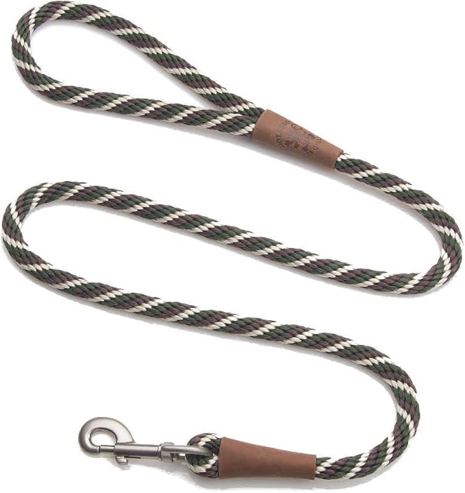 Mendota Pet Snap Leash - Made in The USA - Woodlands, 3/8 in x 6 ft