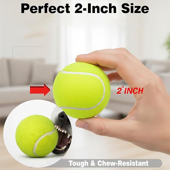 Automatic Dog Ball Launcher for Small Dogs & Medium Dogs, Interactive Fetch Machine with 3 Launch Distances (15–45 FT), USB Rechargeable, Includes 6 ETPU Balls (Mini)