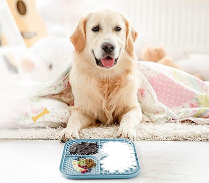 Licking Mat for Dogs & Cats with Suction Cups, 1 Pack Square Dog Slow Feeder Lick Pat for Anxiety Relief & Boredom, Dog Toys to Keep Them Busy, Pets Bathing Training Grooming Mat