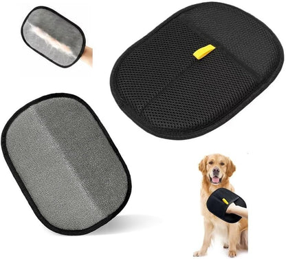 2 Pack Pet Hair Removal Glove, Reusable Electrostatic Magic Brush Glove for Couch, Carpet, and Car Seat (Black) by MLHpeak