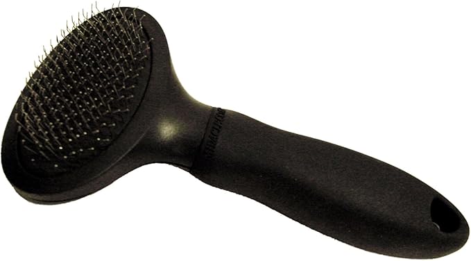 Miracle Care Slicker Brush for Dogs and Cats, Pet Hair Brush for Shedding, Removes Loose Undercoat, Ergonomic Handle, Smaller Head for Small Dogs and Cats
