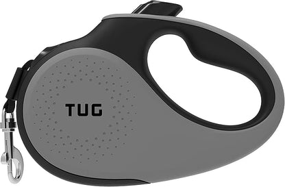 TUG 360° Tangle-Free Retractable Dog Leash with Waste Bag Dispenser (Medium, Grey)
