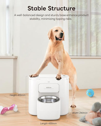 Automatic Dog Feeder for Large Breed, 15L/ 63Cups Vacuum-Sealed Timed Auto Pet Feeder 100% Fresh Airtight, Anti-Clog Pet Food Dispenser for 2-22mm Kibble, Portion Control, Voice Record, Dual Power