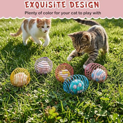 Jecery 5 Pcs Cat Toys Spring,Plush Ball,Multicolor - Image 4
