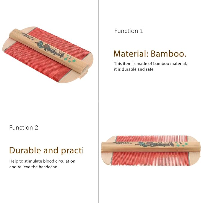 SUPVOX Double-Faced Wooden Hair Comb Removal Fine Tooth Comb for Pet Grooming Home Travel Outdoor Use