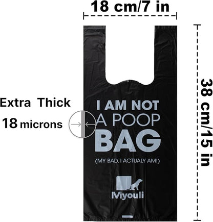 300 Counts Extra Thick Black Pet Poop Waste Bags With Handles for Dogs Ocean Wind-Scented