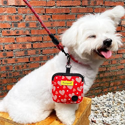 Raisingwell Dog Treat Pouch for Pet Walking and Training with Clicker Poop Bags Small Fanny Zipper Pack Holder for Puppy Snack Dispenser Kit for Leash and Outdoor Use (Valentine) - Image 5
